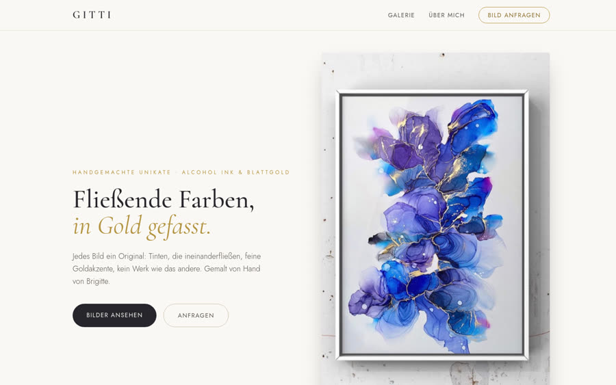 Website-Entwurf Kunst-Galerie